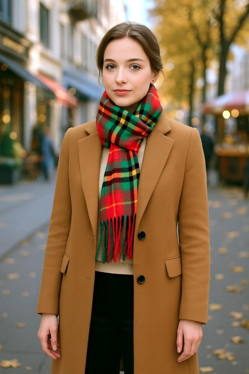 Achillea Scottish Tartan Plaid Scarf - Warm Cashmere Feel Winter Scarf, Scarves for Holiday, Christmas & Daily Wear - Image 3